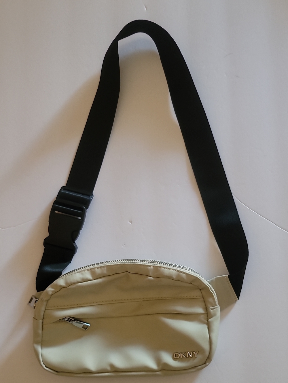 DKNY Cream Belt Bag with Black Strap